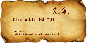 Klementis Hédi névjegykártya